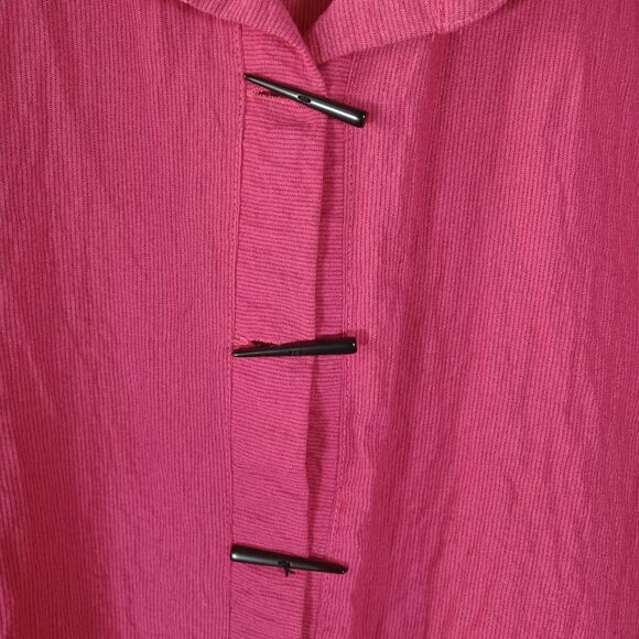 Habitat Clothes to Live In XL Pink Textured Long Sleeve Button Up Casual Top - Picture 5 of 8